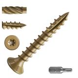 Wensilon #8 * 1-1/4\" Deck Screws, (467pcs) 2 lbs.Exterior Wood Screws, Rust Resistant epoxy Coated, Bronze, T20 Star Bit - Retail: $16