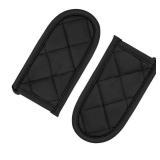 Evoio Cast Iron Skillet Handle Covers, Pan Pot Handle Covers Heat Resistant, Hot Handle Covers, Pan Pot Cast Iron Skillet Handle Holder Sleeves Mitt for Kitchen, BBQ and Baking Cookware (2-Pack Black)