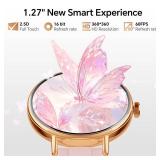 Yoever Smart Watches for Women,1.27\" HD Fitness Tracker Answer/Make Call, Heart Rate/Sleep/SpO2ï¼Round Smart Watch for iPhone/Samsung/Android,IP68 Waterproofï¼110+ Sport Mode-Pink(2 Bands) - 