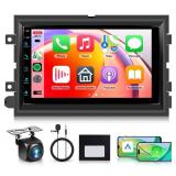 4 Core+64G Android 13 Car Radio Stereo for Ford F150 F250 F350 2004-2014, 7 inch Touch Screen Car Stereo Wireless CarPlay Andriod Auto, Bluetooth, GPS, SWC, WiFi, FM, HD Backup Camera - Retail: $129