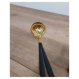 MBBITL Black Gold Soup Ladle Colander Slotted Spoon Set Skimmer Strainer Gravy Sauce Server Stainless Steel - Retail: $10