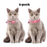 Green Cat Collars with Bells, [2 Pack] Break Away Cat Collar with Bells, Reflective Kitten Collar Breakaway for Boy Pet Cats Kitty - Retail: $6