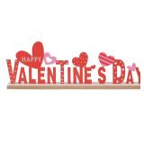 MEETYAMOR Valentines Day Decorations, Wood Metal Happy Valentines Day Sign for Table Decor, Farmhouse Rustic Valentines Day Decorations for Home, Kitchen, Mantle, Shelf