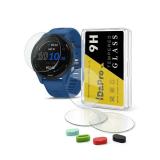 iDaPro +4Pack Screen Protector for Garmin Forerunner 255/255 Music 46mm smartwatch with Silicone Anti-dust Plugs,9H Tempered Glass Protection Kit in Reusable Storage Case,Anti-Scratch,Bubble-Free Inst