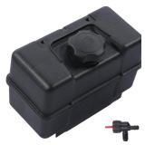 Misakomo 691993 Fuel Tank - 1 Gallon Plastic Small Gas Tank for Lawn Mower Engines, Garden Tiller, Log Splitter, Snow Blower, 4 Quart Universal Tank with Shut Off Valve and Cap for Remote Mounting - R