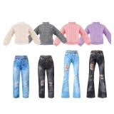 Bencailor 8 Pieces 11.5 Inch Winter Christmas Doll Clothes and Accessories Sweaters Denim Pant Outfit Clothing for 11.5 Inch Doll(Round Neck Sweater) - Retail: $10