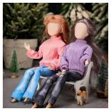 Bencailor 8 Pieces 11.5 Inch Winter Christmas Doll Clothes and Accessories Sweaters Denim Pant Outfit Clothing for 11.5 Inch Doll(Round Neck Sweater) - Retail: $10