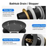Fibetter Pop-up Drain for Freestanding Tub, Black Free Standing Bathtub Drain Stopper Fits Most Freestanding Tubs, CUPC Certification (Matte Black) - Retail: $40
