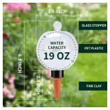 Soilagua 19 oz Extra Large Plant Self Watering Globes Top Fill, Plastic Water Bulbs, Slow Release Terracotta Self Watering Planter Insert, Plant Watering Devices System, Water Spikes Stakes, 2 Pack - 