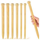 MTLEE 6 Pcs Large Knitting Needles Jumbo Straight Wooden Knitting Needles 3 Sizes Extra Large Weaving Tool for Chunky Yarn Beginner DIY Fabric Crafts Crochet 15mm 20mm 25mm (Natural) - Retail: $18