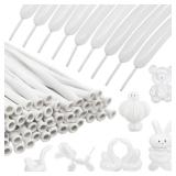 100Pcs 260 Balloons White Long Balloons for Balloon Garland Thickening Skinny Latex Twisting Balloon for Animals Modeling Christmas Birthday Wedding Party Decorations - Retail: $6