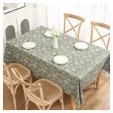 Walrus Heavy Duty Vinyl Tablecloth with Flannel Backing Waterproof Oil-Proof Plastic Table Cloth Stain-Resistant Wipeable Rectangle or Square Table Cover for Indoor and Outdoor (Leaf, 52X70 Inch) - Re