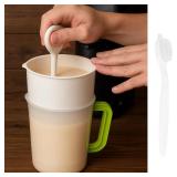 Multiple Usage Food Strainer Yogurt Strainer Maker Soy Milk Juice Tea Filter Stainless Steel Mesh Nut Milk Bag Replacement 1.5 Quart with Pitcher Handle Press Stick Brush - Retail: $15