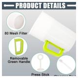 Multiple Usage Food Strainer Yogurt Strainer Maker Soy Milk Juice Tea Filter Stainless Steel Mesh Nut Milk Bag Replacement 1.5 Quart with Pitcher Handle Press Stick Brush - Retail: $15