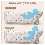 Mink Inflatable Baby Bathtub with Built-in Air Pump, Newborn to Toddler Bath Tub,Portable Travel Shower Basin with Back Support, Deflates and Folds Easily (Olive Bath) - Retail: $29
