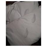zibroges Goose Feather Pillows Bed Pillow - Hotel Down Pillows Queen Size Set of 2, Fluffy Support Surround Fill Polyester for Back, Stomach, Side Sleepers, Breathable & Soft Bed Pillow for Sleeping