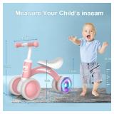 Colorful Lighting Baby Balance Bike Toys for 1 Year Old Girl Gifts, 10-36 Month Toddler Balance Bike, No Pedal 4 Silence Wheels & Soft Seat Pre-School First Riding on Toys, 1st Birthday Gifts. - Retai