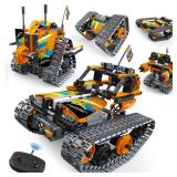 Opmind 5 in 1 STEM Remote Control Building Kit, 392Pcs Blocks Erector Projects Set Toys for Kids Age 8-12, Build a Tank/Robot/AVT DIY Science Educate 6 7 9 10 11 Years Old for Boys & Girls Gift Ideas 