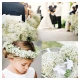 100 Pcs Babys Breath Artificial Flowers, Baby Breath Flowers Artificial Bulk, Real Touch White Fake Flowers, Faux Babies Breath Gypsophila for Wedding Home Decor Floral Arrangement - Retail: $84