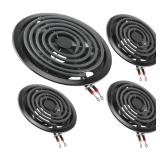 Black Electric Stove Burner Drip Pans WB31M19(8") WB31M20(6") and Electric Stove Burner Replacement MP15YA(6") MP21YA(8") for G-E Hot-point Ken-more Electric Range Stove by MIFLUS