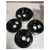 Black Electric Stove Burner Drip Pans WB31M19(8") WB31M20(6") and Electric Stove Burner Replacement MP15YA(6") MP21YA(8") for G-E Hot-point Ken-more Electric Range Stove by MIFLUS