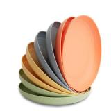 Nook Theory 8-Pack Reusable Wheat Straw Plates Set - Non Toxic and Non Plastic Dinner Plates for Kids and Adults, Lightweight Unbreakable Plate, Microwave Safe and Dishwasher Safe (Meadow 9") - Retail
