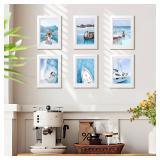HappyHapi 4x6 Picture Frame Set of 5, White Photo Frames Display Photo 3.5x5 with Mat or 4x6 without, Gallery Wall Frame Set for Wall or Tabletop Display (White) - Retail: $12