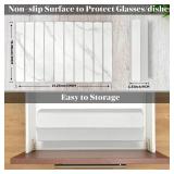 Large Stone Dish Drying Mats for Kitchen Counter, 24"(L)x16"(W) Marble-Pattern, Fast Drying Collapsible Dish Drying Mat, Eco-Friendly Absorbent Diatomaceous Earth Mats for Tableware, Match Countertop 