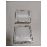 2 Packs 5x5 Shadow Box Frame with Linen Back - Sturdy Rustic Memory Display Case of Flower, Pictures, Medals and More, Distressed White - Retail: $16