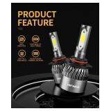 MIFMIA Bulbs 6500K Cool White 900% Brighter 36000LM, Plug-N-Play with Cooling Fan IP68 Waterproof Off Road Lights, Pack of 2 - Retail: $16