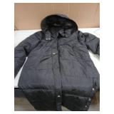 Jyanl Women Long Puffer Coat Thickened Quilted Jacket Winter Warm Parka Jacket Heavyweight Outwear Coat Full Zip Padded Jackets with Removable Hood Side Slits Medium  - Retail: $66