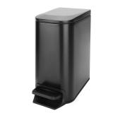 Cesun Small Bathroom Trash Can with Lid Soft Close, Step Pedal, 6 Liter / 1.6 Gallon Stainless Steel Garbage Can with Removable Inner Bucket, Anti-Fingerprint Finish (Matt Black) - Retail: $27