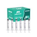 JollyMate 50 Pack 3ml Syringes for Liquid, 3cc Oral Syringes without Needle with Cap Individually Wrapped for Pet Feeding, Scientific Labs, Measuring Liquids, Oil & Glue Dispenser - Retail: $8