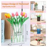 Book-Shaped Vase for Flowers, Book Lovers Gifts, Aesthetic Room Decor Cute Flowers Vases & Must-Have for Home, Bookshelf, Bedroom & Office Decor for Women & Teacher Gift - Like Mothers Day (Clear) - R