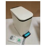 Cesun Small Bathroom Trash Can with Lid Soft Close, Step Pedal, 6 Liter / 1.6 Gallon Stainless Steel Garbage Can with Removable Inner Bucket, Anti-Fingerprint Finish (Creamy White) - Retail: $35