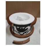 Monyohame Farmhouse Rustic Ceiling Light Fixtures - Deer Bear Design, 3-Light Round E12 Base Black Metal Brown Wood Fixture Ideal for Kitchen, Living Room,Foyer, Bedroom, Hallway, and Rustic Style (Wo