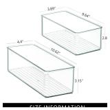 Qilinba Clear Drawer Organizer Bins 8 Pack Stackable Storage Bins for Cutlery Vanity Bathroom Deep Drawer Organizer Tray for Kitchen Cabinet Closet Counter Refrigerator Organization and Storage - Reta