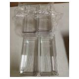 Qilinba Clear Drawer Organizer Bins 8 Pack Stackable Storage Bins for Cutlery Vanity Bathroom Deep Drawer Organizer Tray for Kitchen Cabinet Closet Counter Refrigerator Organization and Storage - Reta