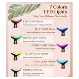 Dopsikn 7 Color Galvanic Machines - Red Light Therapy for Face and Neck, Face Massager Tool for Wrinkles, Double Chin, Vibrating Facial Massager with Thermals, Black - Retail: $30