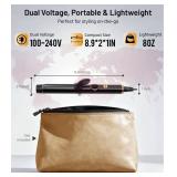 1 Inch Mini Travel Curling Iron, 100-240V Travel Dual Voltage Curling Iron for Short Hair with 5 Heat Settings, Small Curling Wand with Temperature Memories and Lock, Rose Gold - Retail: $25