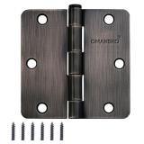 18 Pack Door Hinges, 3.5 x 3.5 Inch Oil Rubbed Bronze Hinges for Wood 1/4
