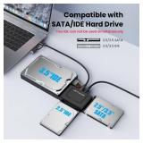USB 3.0 to IDE SATA Adapter, USB Type C Hard Drive Reader External HDD Converter for 2.5/3.5 inches IDE SATA HDD SSD, 12V/2A Power Adapter Included - Retail: $25