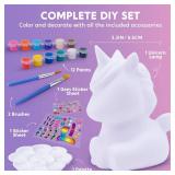 Klever Kits DIY Night Light- Paint Your Own Unicorn Lamp- Arts & Crafts Kit School Activities Art Supplies Painting Kits, Birthday Gifts for Girls Boys Aged 6+ - Retail: $15