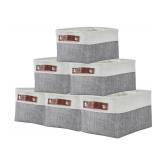 DECOMOMO Small Storage Basket, Closet Storage Bins, Baskets for Organizing Shelves (Grey & White, Small - 6 Pack) - Retail: $31