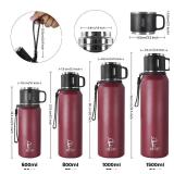 Icesip Stainless Steel Insulated Bottle, 20oz with cup Vacuum Insulated Water Bottle, Thermo for Hot Drinks/Cold Drinks,24-Hr Insulation Commute, Travel