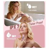 Dynooper Bikini Trimmer for Women Electric Razors, Electric Razor 2 in 1 Shaver Pubic Hair, LED Display with IPX7 Waterproof - Rechargeable Lady Trimmer for Underarm Body Leg Face - Carmine Pink