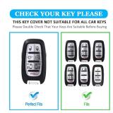 Key Fob Cover fit for Chrysler Pacifica, 7 Button for 2017-2025 Touring, Pinnacle, Limited, Voyager, 2020 Proximity, Smart Key Fob Replacement 68217832AC, 68217832AB, M3N-97395900 (Black, Silver Edge)