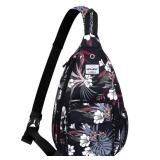 HAWEE Backpack One Strap for Women Anti Theft Rope Sling Pack Bag Cycling Hiking, Tropical Flower - Retail: $33
