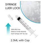 2.5ml Luer Lock Syringe without Needle - 2.5cc Plastic Syringes, Sterile, Individually Sealed, Pack of 50 - Retail: $13