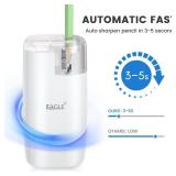 Eagle Pencil Sharpener, Portable Pocket-Sized with Creative Patented Design, Electric Sharpener for Multiple Types of Pencils, Battery-Operated, Manual/Electric Compatible(White) - Retail: $13